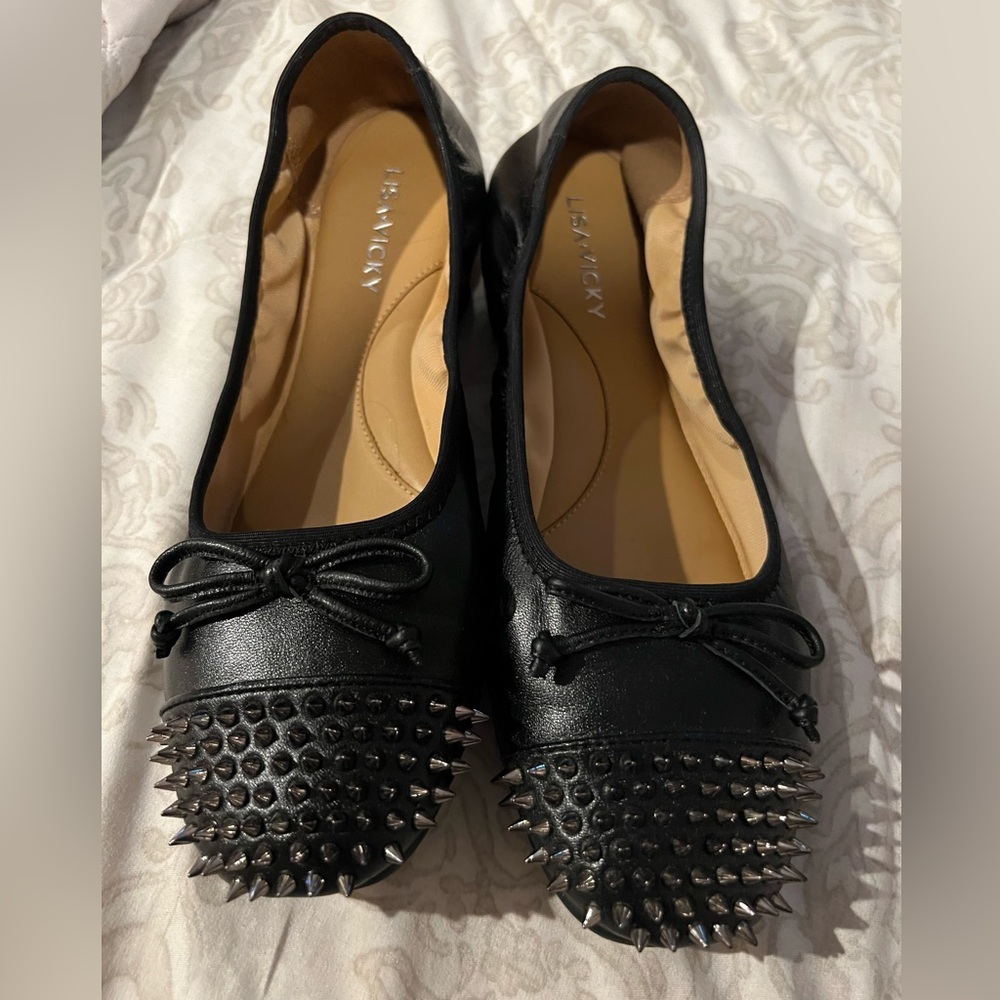 Never worn Edgy spike ballet flats perfect for fall!